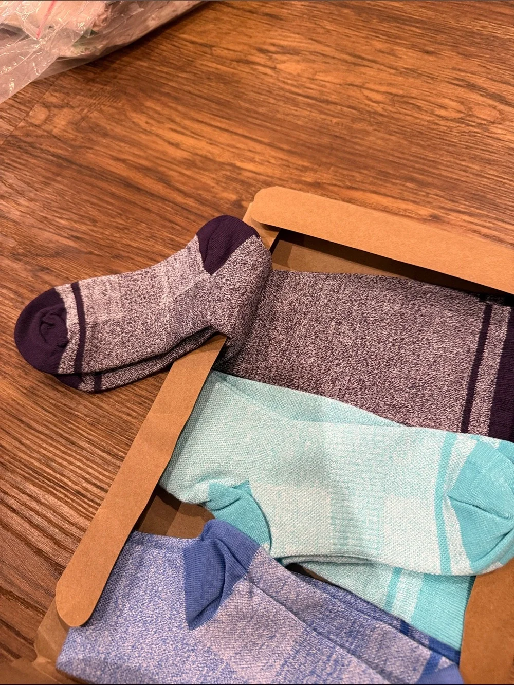 3-Pair Women's Compression Socks in Purple, Mint, and Light Blue